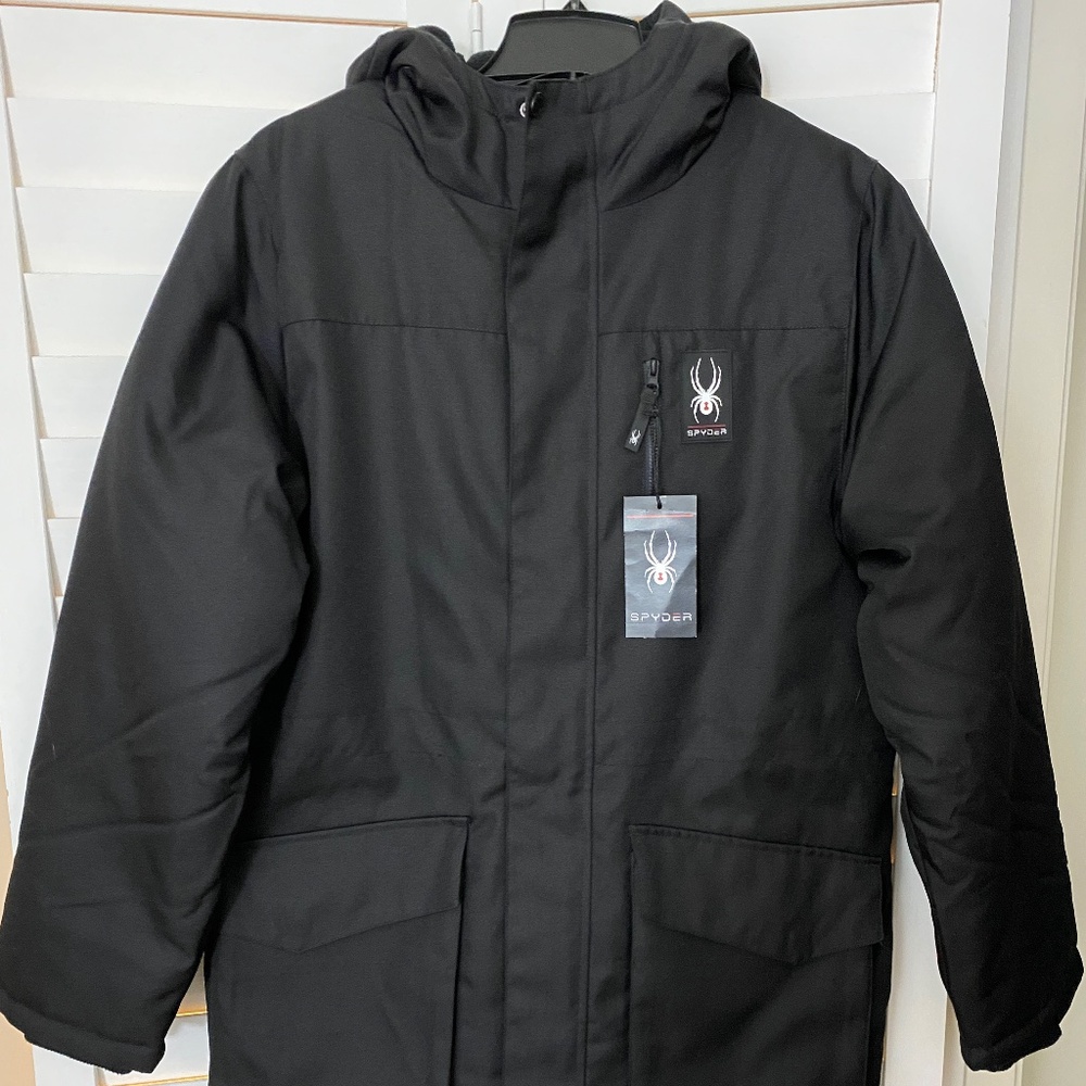 Spyder Black winter coat Men Small NEW